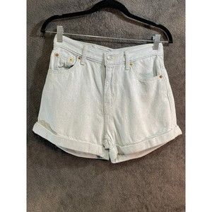Levi's A-Line Mom Shorts Casual Walking 80's Inspired Light Blue Size 26
